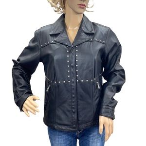 HARLEY-DAVIDSON Genuine Black Leather Women’s Vintage 2002 Jacket Size Small